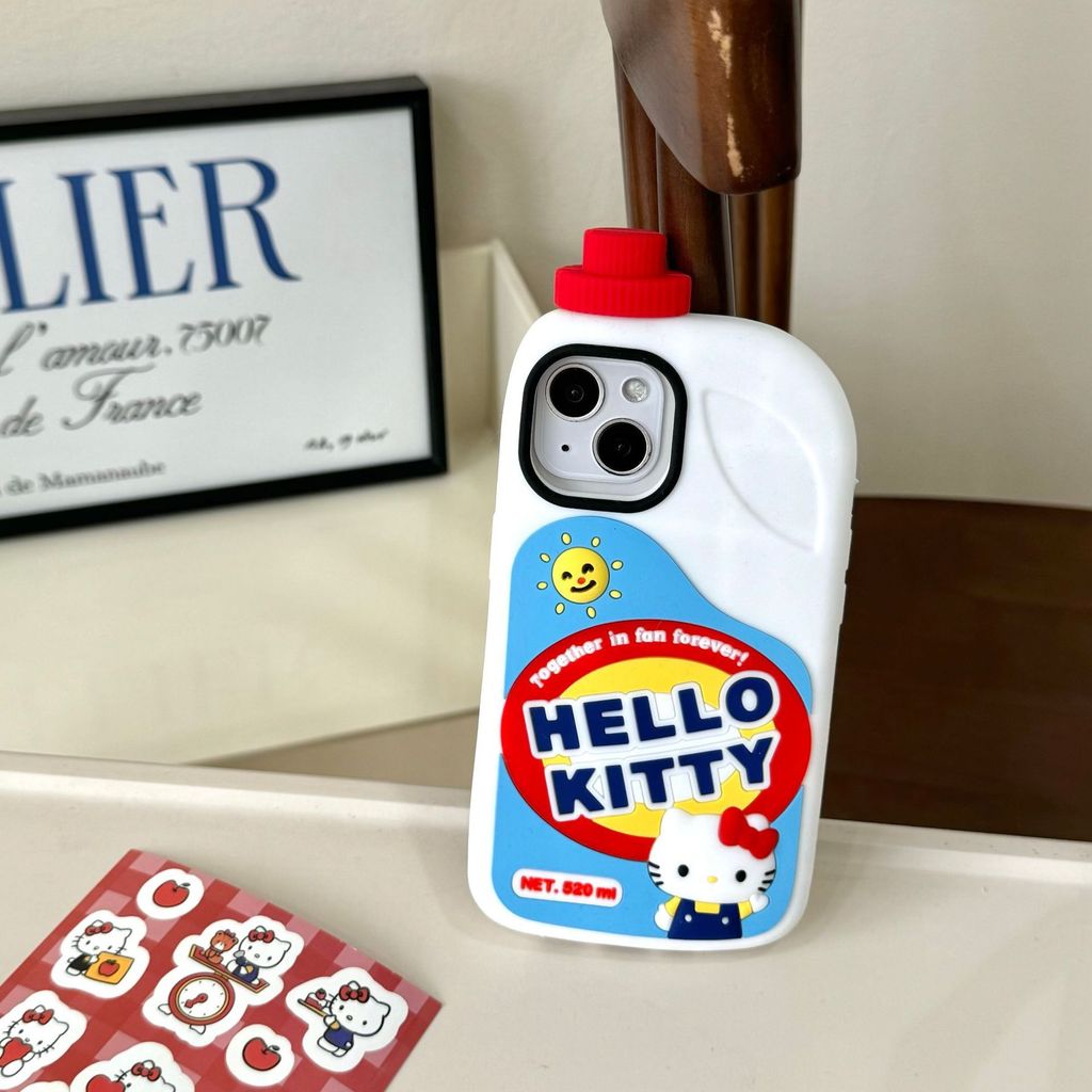 12iphone1415promaxkt1611 Cartoon Liquid 13 Wrestling Adequado para mãos Chassi Anti-lavagem Apple Cat