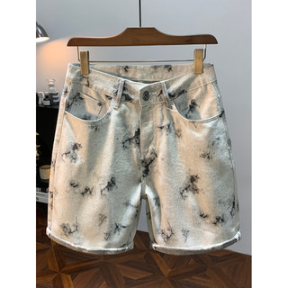 American Street Wear Solto Tamanho Grande Denim Shorts Casuais Homens Verão Ruffian Bonito Na Moda Retro Bordado Cinco @