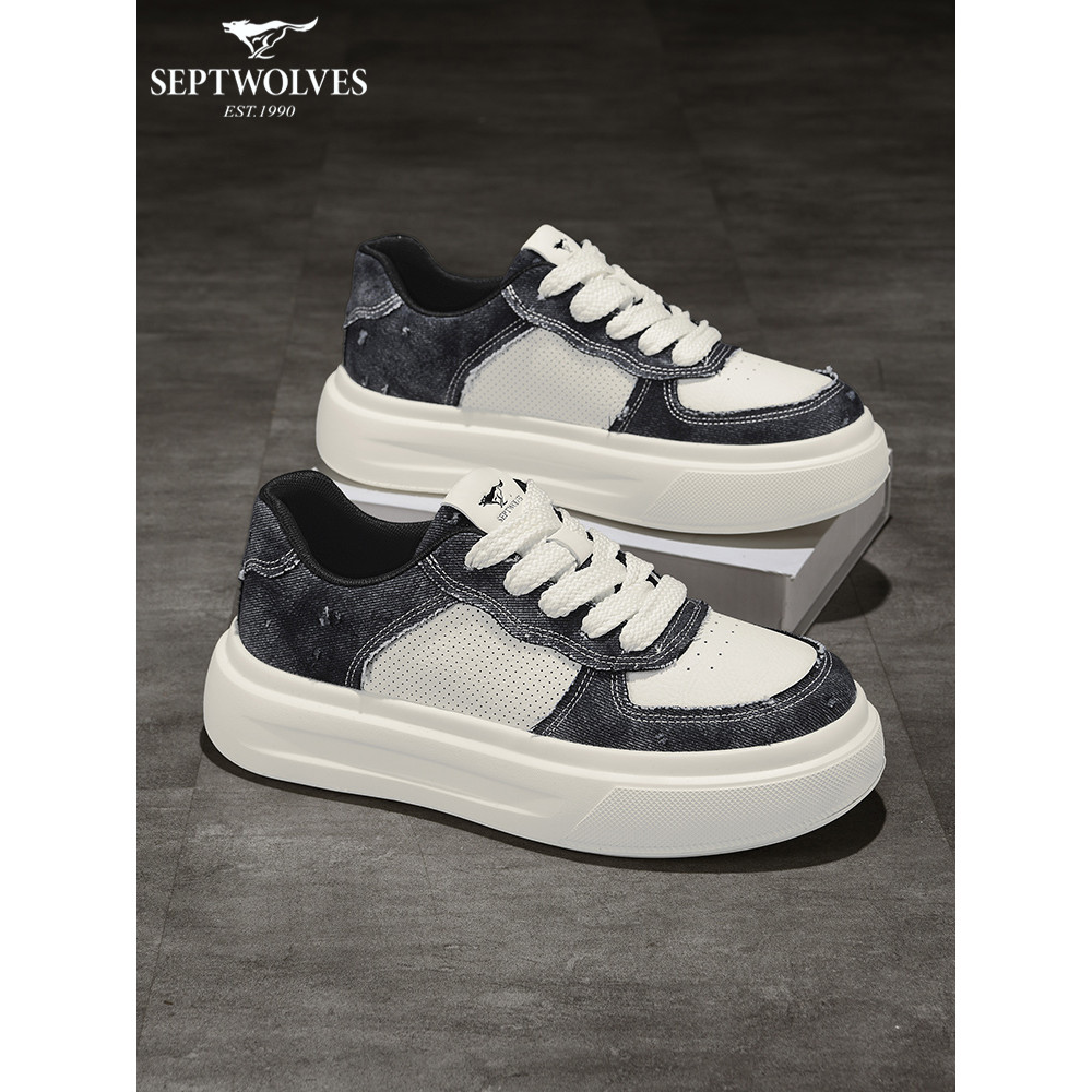 Seven Wolves Sapatos Masculinos Street Wear High-End Sapatos Masculinos Na Moda All-Match Sapatos Casuais Masculinos De