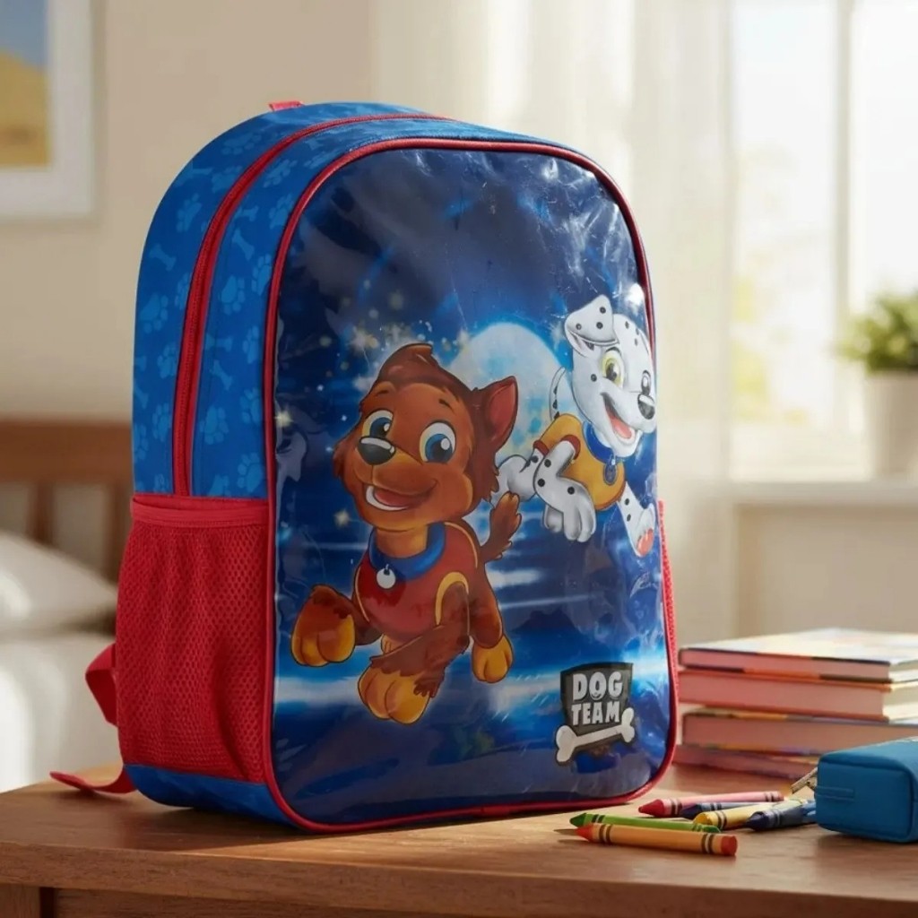 Mochila Infantil Patrulha Canina 28x35cm Leve Confortavel Resistente Colorida Escolar Passeio