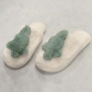 Simples casa chinelos de algodão plana novo estilo bonito senhoras outono inverno chinelos internos Super macio antiderr