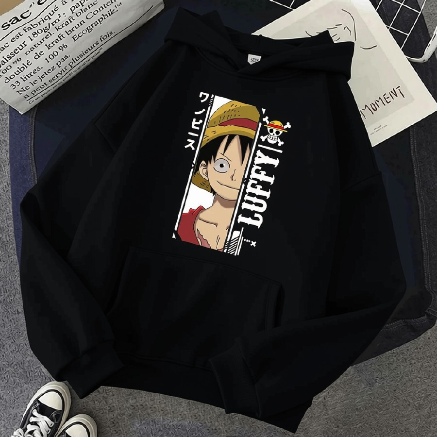 Blusa Moletom Infantil Unissex Masculino Feminino One Piece Luffy Estampado Anime Envio Rápido
