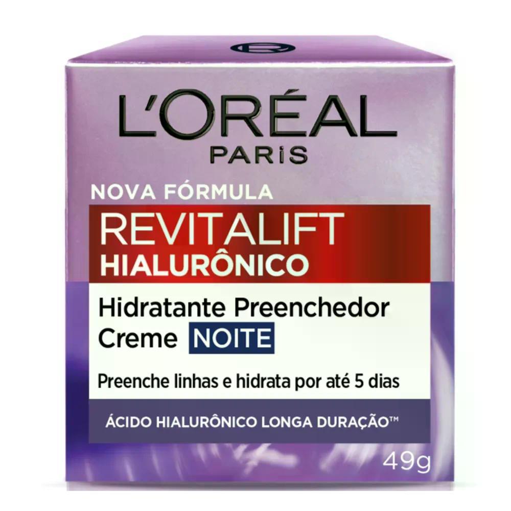 CREME HIDRATANTE FACIAL ANTI-IDADE LORÉAL PARIS REVITALIFT HIALURÔNICO NOTURNO 49G