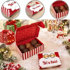 10 CAIXA P/ 6 DOCES DE NATAL 12X8X4 DIVERTIDO 6253 ( NATAL IDEIA 2026 )