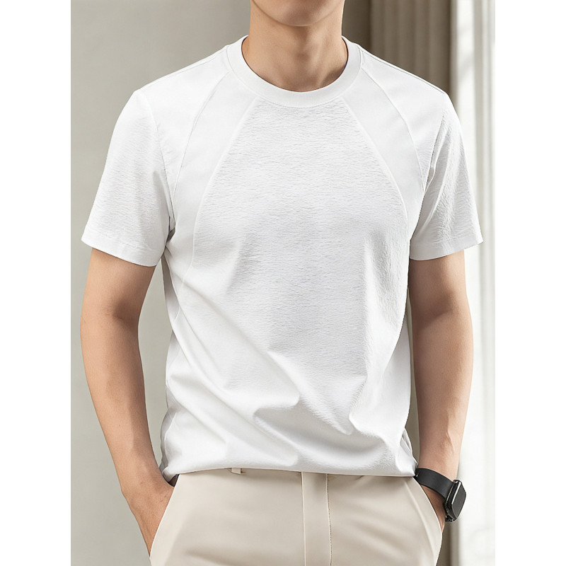 Meia manga verão masculina de secagem rápida camiseta manga Raglan em torno do pescoço solto Casual manga curta camiseta