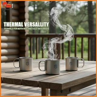 TSBR Copo De Caneca De Café De Aço Titânio Com Alça Dobrável Água Para Acampamento Ao Ar Livre Utensílios De Mesa Bebida