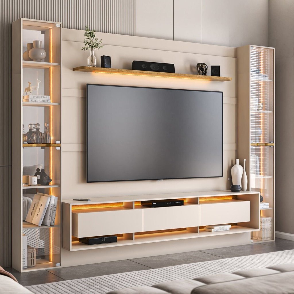 Estante para TV e Home Theater até 85 Polegadas com LED 296CMX217CM Austin 85" Duas Torres com LED 296