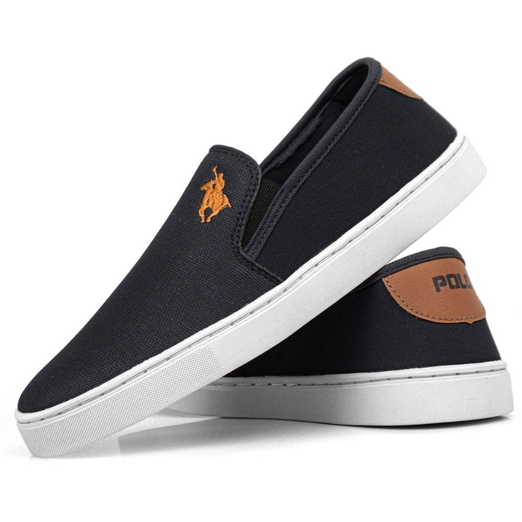 Tênis Iate Slip on PoloTwo Masculino Bordado Calce Fácil Estiloso Elegante Toda Ocasião