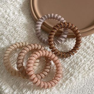 Novo e elegante elástico de cabelo feminino em formato de fio de telefone, faixa de cabelo transparente e elástica, elás