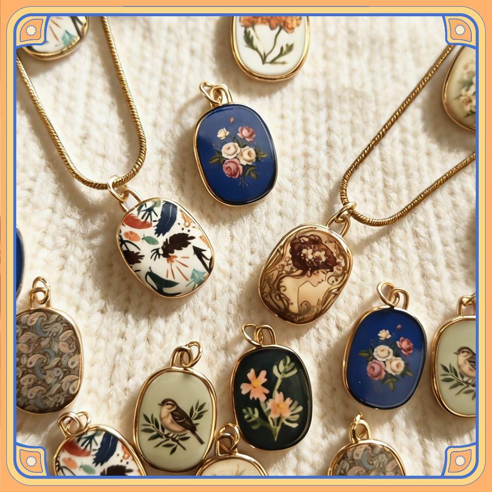 Pingente De Colar Perfumado , Amuletos Coloridos De Joias DIY Desenhados À Mão , Conector De Fabricação Artesanal
