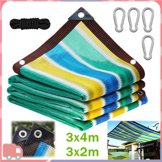 Tela de sombreamento colorida para exteriores 3x4m 3x2m，90% Tela de sombreamento para pérgulas, com mosquetões, corda 5m