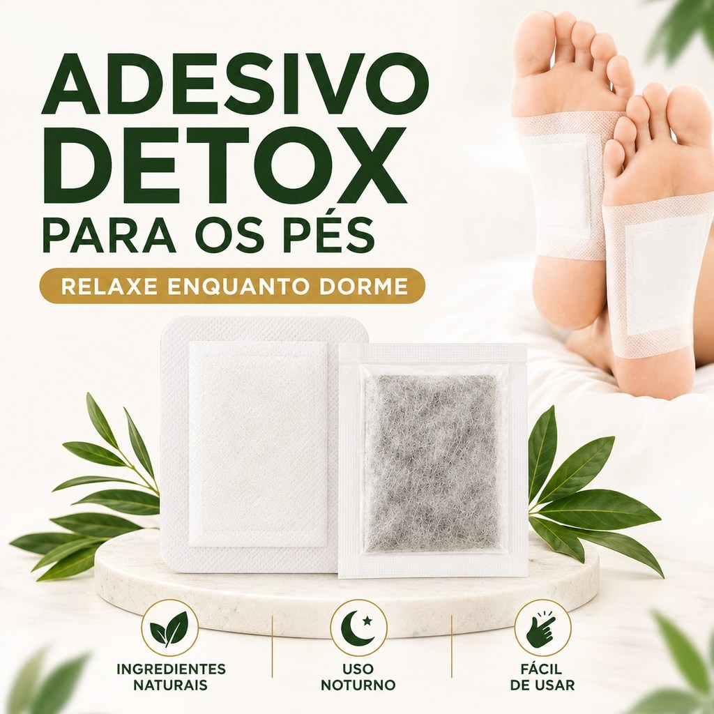 Adesivo Detox Para os Pés Kit 10 a 50 Foot Patch Natural Relaxamento Bem Estar Uso Noturno Pés Cansa