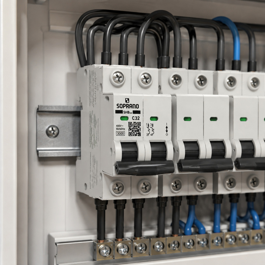 Disjuntor Bipolar 32A Soprano DIN SHB GIII Curva C 2 Polos P/ Quadro Elétrico Residencial Original — imagem 2 de 2