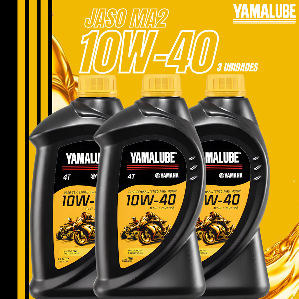 KIT 3 ÓLEO YAMALUBE 10W-40 10W40 SEMISSINTÉTICO 4T FZ25 LANDER MT03 MT07 MT09 R1 R3 XJ6 ORIGINAL