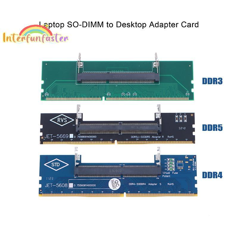 [Interfunfasterfunb] DDR3 DDR4 DDR5 Laptop SO-DIMM Para Adaptador De Mesa Conversor De Cartão Conector De Memória RAM [N