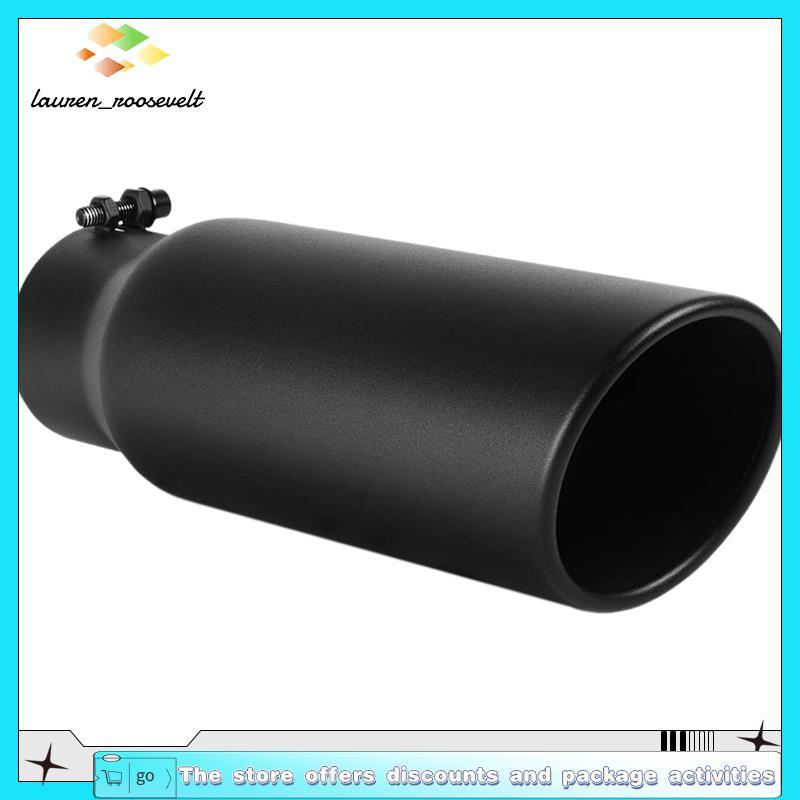 Ponta De Escape Preta De 3 Polegadas , Tubo De Diâmetro Interno Para Caminhão , Parafuso/Braçadeira x 4 x 12 No Design