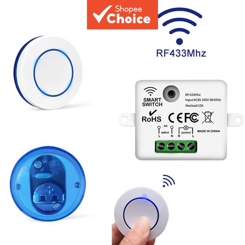 Interruptor Inteligente De Luz De Preenchimento LED RF 433MHz Receptor De Relé De Controle Sem Fio 10A 220V 110V Mini Bo
