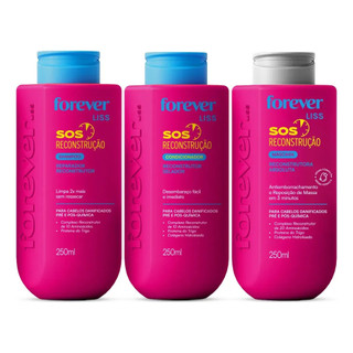 Kit SOS Reconstrução Forever Liss Shampoo, Condicionador e Máscara