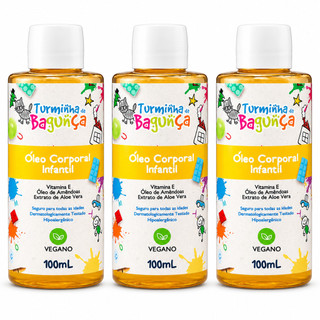 Kit 3 Óleos Corporais Infantis Turminha da Bagunça 100ml Hidratante