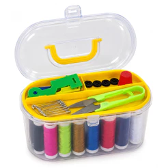 Kit de Costura Completo 22PCS com Estojo Organizador – Linhas, Agulhas, Botões e Acessórios