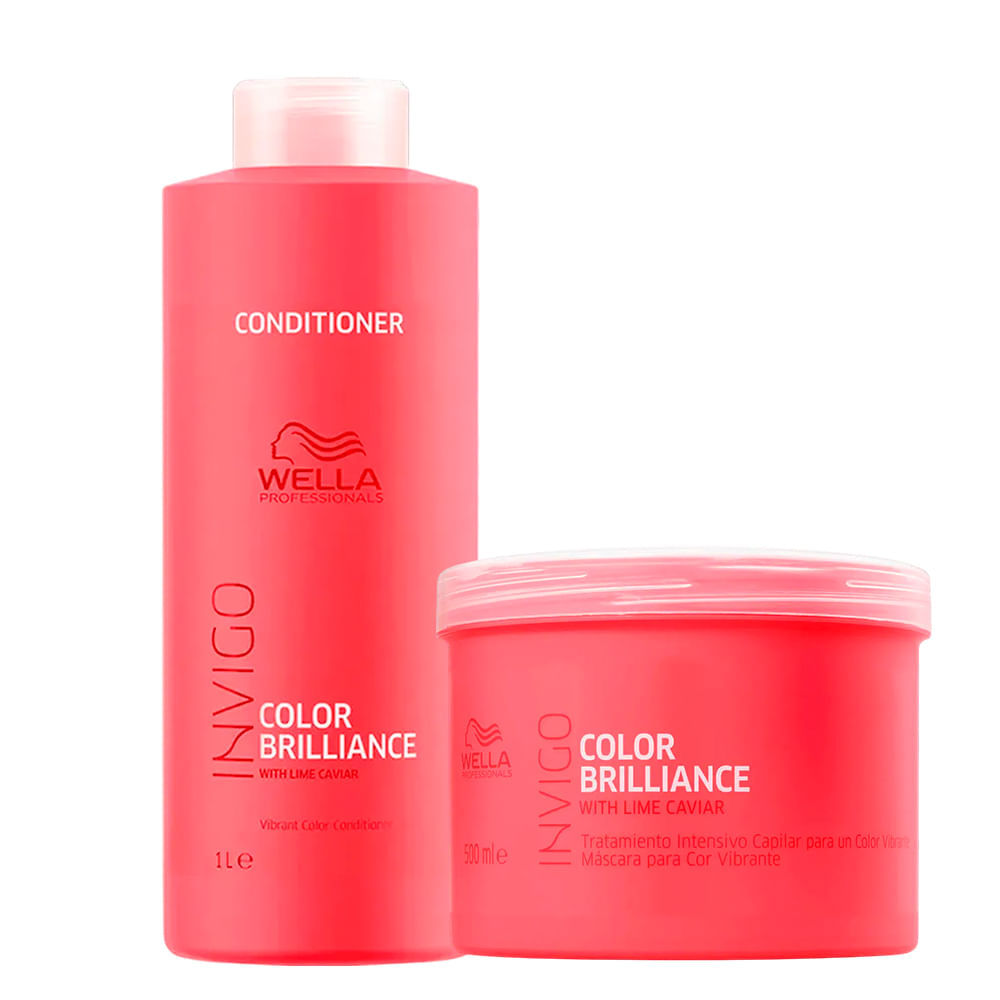 Kit Wella Condicionador 1L + Máscara 500ml Invigo Color Brilliance