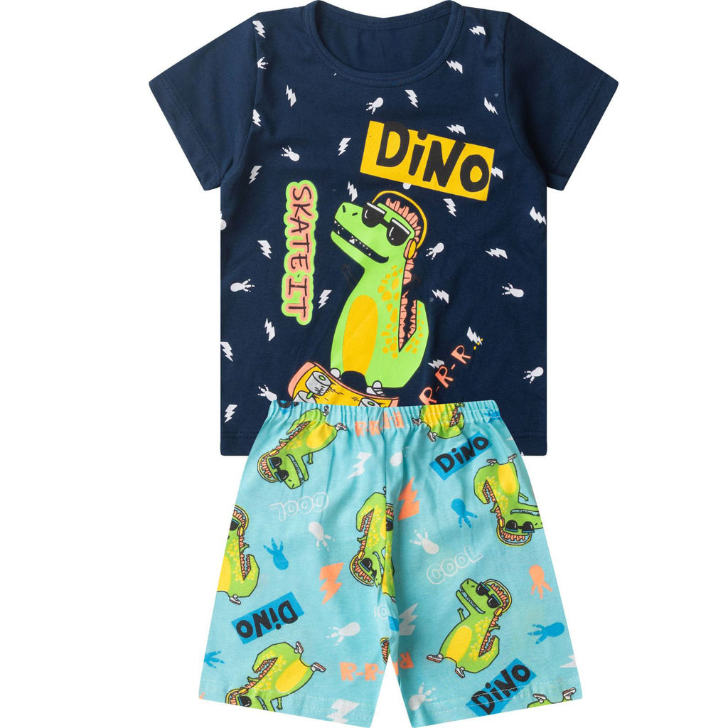 Pijama Infantil Masculino Brilha No Escuro Kappes Azul