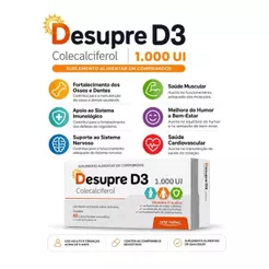 Desupre D3 1000ui com 40 comprimidos Arte Nativa