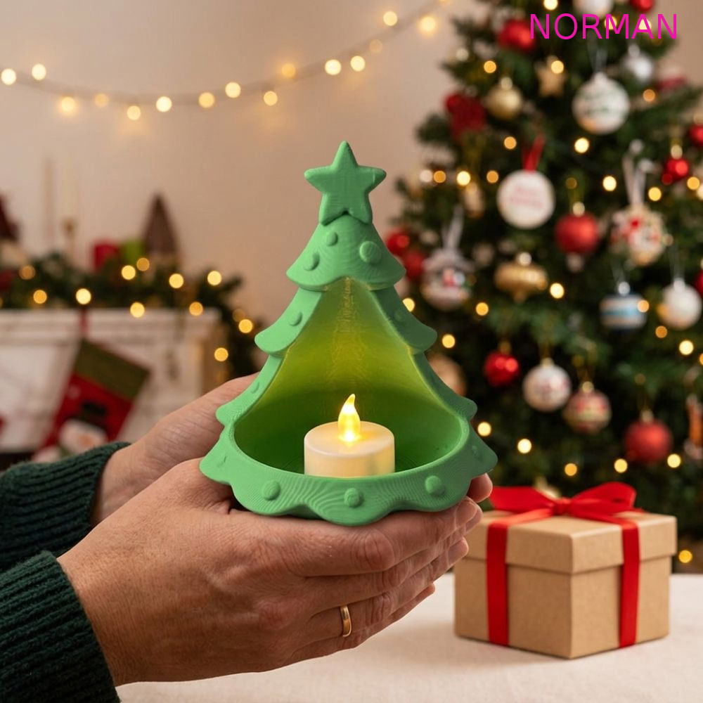 Bandeja De Armazenamento De Árvore De Natal NORMAN , Suporte De Vela Pequena Impresso Em 3D Com Destaque Superior De Est