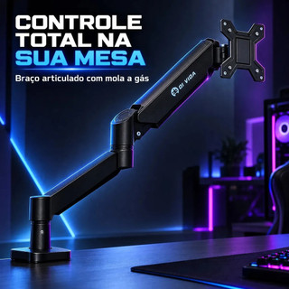 Suporte Mesa Monitor 17-30 Polegadas Articulado Giro 360° Ajuste Altura Inclinação VESA 75/100 Home Office