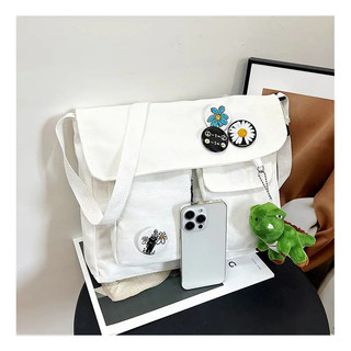 Bolsa Transversal De Lona De Grande Capacidade Unissex Estilo Escolar Para Estudantes E Bolsa Mensageiro Masculina 
