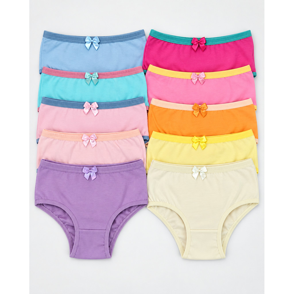 Kit 4 Calcinha Infantil Menina Algodão Lisa Confortável Roupa Íntima Infantil