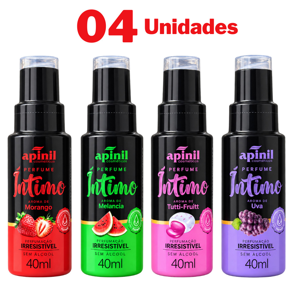 Kit 4 Perfume Íntimo Beijável Apinil 40ml