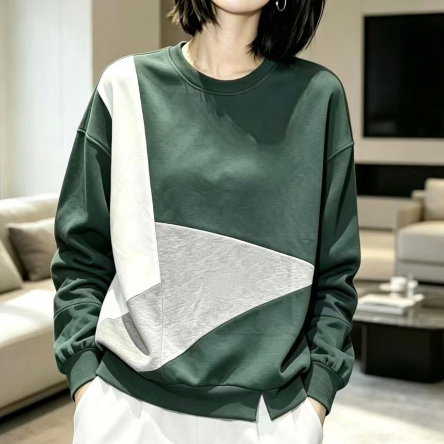 Olhos Grandes [Roupas Femininas Japonesas Coreanas Tamanho Único] Camiseta de Manga Comprida-6 Cores Tamanho Grande Vers