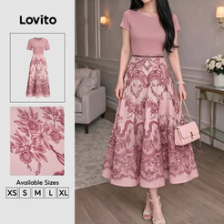 Lovito Vestido Boho Retrô Exquisito Para Primavera/verão Feminino DRK8P1D939