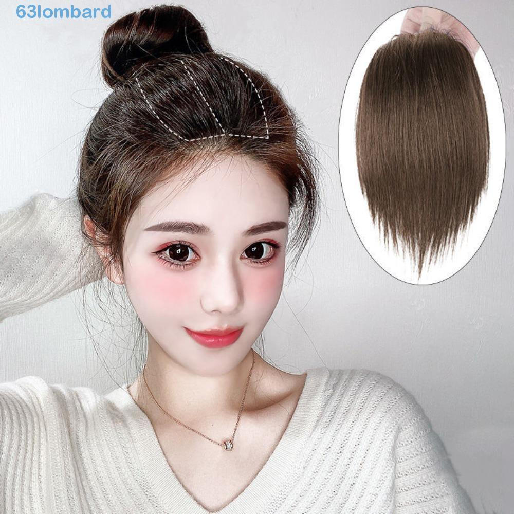 Aplique de cabelo invisível e sem marcas Lombard, castanho, macio, de alta qualidade, espesso, ideal para meninas, presi