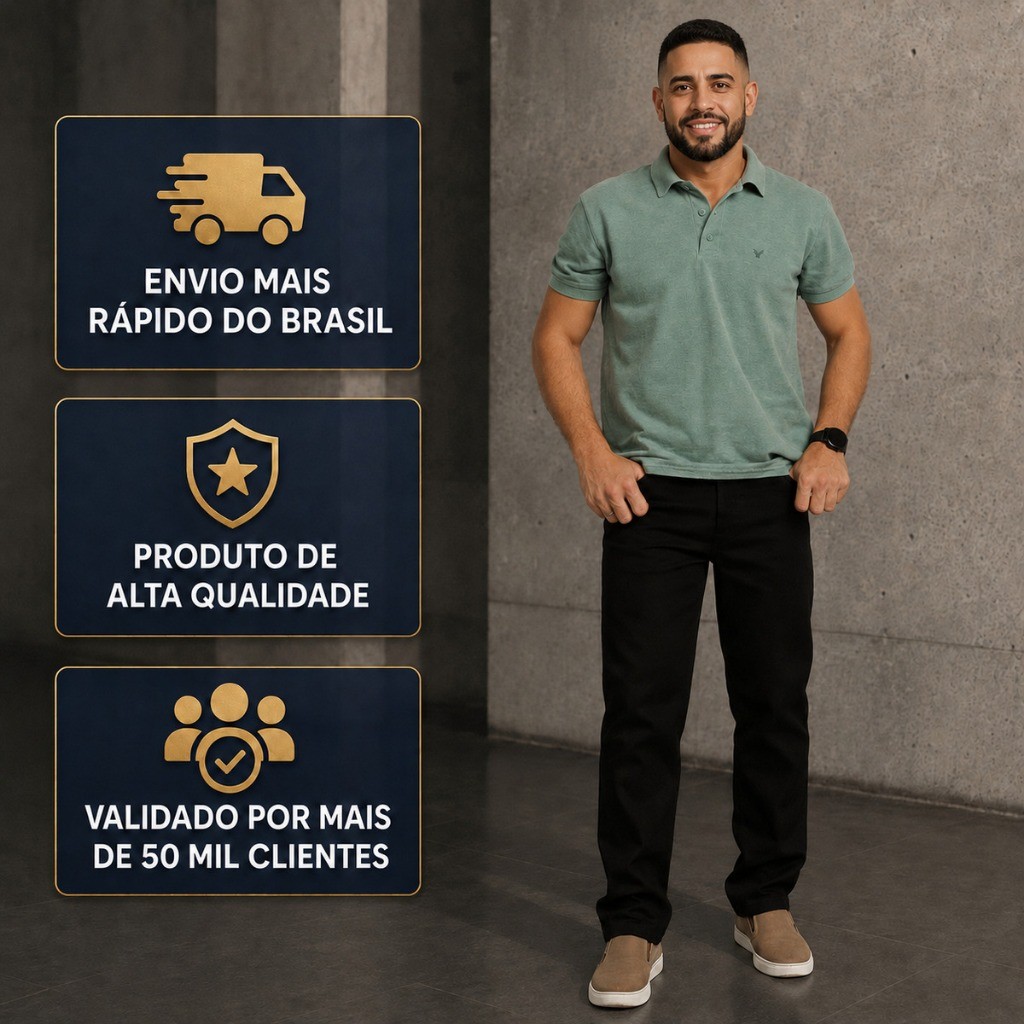 Calça Jeans Masculina Tradicional Reta com Elastano e Lycra Premium Duravél Envio Imediato