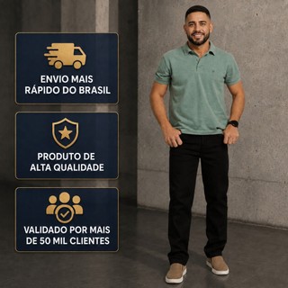 Calça Jeans Masculina Tradicional Reta com Elastano e Lycra Premium Duravél Envio Imediato