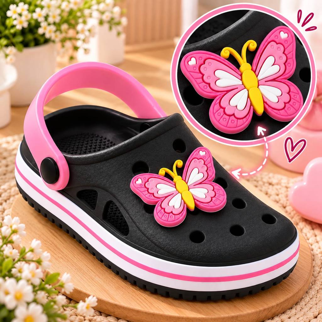 Babuche Feminina EVA Plataforma Antiderrapante com Borboleta Leve Confortável Sandália Chinelo