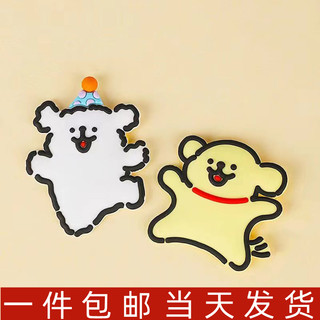 Linha dos desenhos animados dos desenhos animados amarelo branco filhote de cachorro bolo decoração ornamentos menina pi