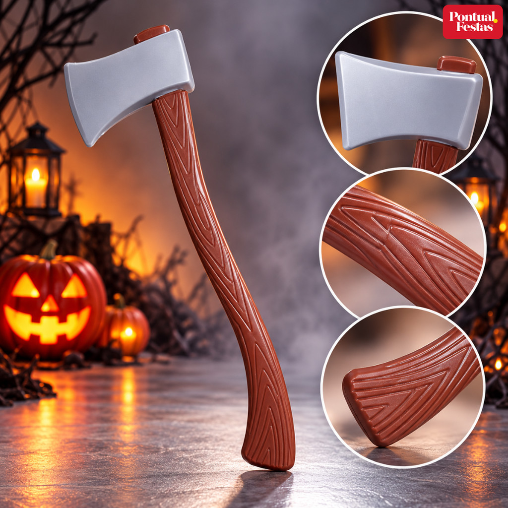 Machado Halloween 60cm Plástico Decorativo para Fantasia Festa Terror Cosplay Adereço Cenográfico Decoração Temática