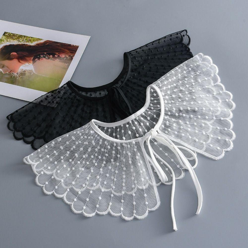 Gola Falsa GODNESSFO, Camisa Vintage Feminina, Blusa de Suéter Removível com Laços R12C