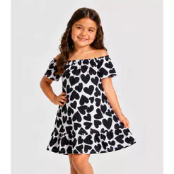 Vestido Infantil Estampado Infinita Cor Bege