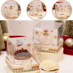 10 CAIXA PARA MINI PANETONE COM TAMPA DE ACETATO UNIÃO 6036 (JANGO NATAL 2026)