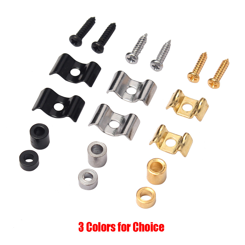 1 par de retentor de árvore de cordas de guitarra para baixo elétrico ST SQ Peças de reposição de metal prateado com
