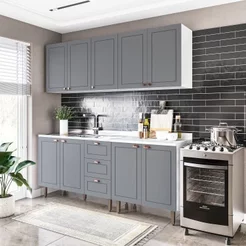 Cozinha Pérola 4 Peças Yescasa Cinza/Branco Branco/Cinza