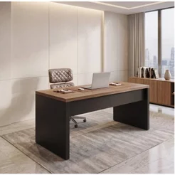 Mesa para Escritório Diretor 150cm Marrom e Preto Yescasa 150
