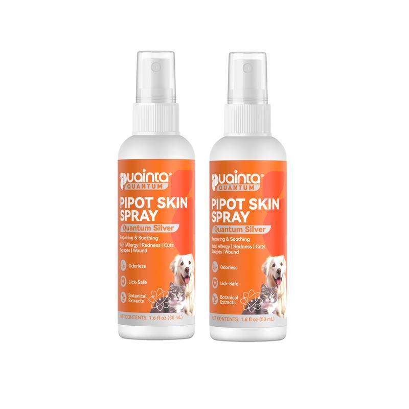 PW7K Puainta, 2 frascos de Quantum Silver Pipot, spray para a pele de cães e gatos – spray calmante e natural, limpa e s