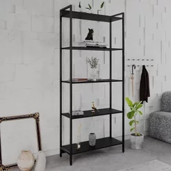 Estante de Livros Industrial Aço 80CMX187CM Multiuso 5 Prateleiras Active Yescasa Preto/Ônix Preto Onix