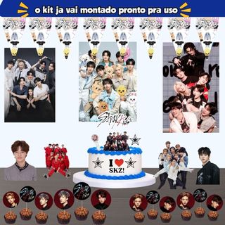 Kit Só Um Bolinho Tema StrayKids - k-pop A Festa Perfeita! - Kit Pronto Festa