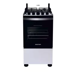 Fogão Brastemp 4 Bocas Branco com Dupla Chama e Grades Individuais - BFO4EBB